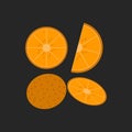 Orange,ÃÂ  and lime slice vector illustration.ÃÂ  Orange piece type symbols.ÃÂ  Vitamin C food.